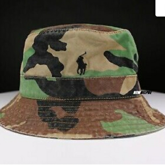 NWT Polo Ralph Lauren Camo Chino Bucket Hat - Multi - Picture 3 of 14